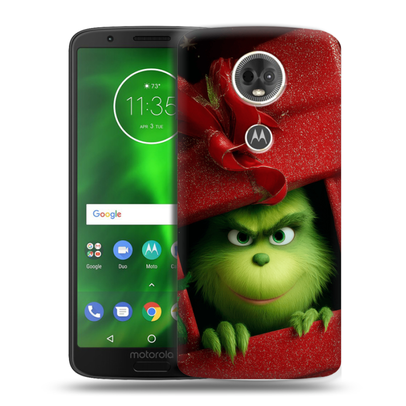 Силиконовый чехол на Motorola Moto E5 Plus с принтом Новый год Силиконовый чехол на Motorola Moto E5 Plus с принтом Новый год