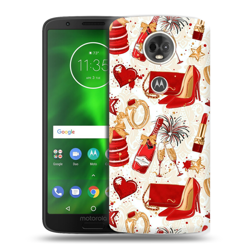 Силиконовый чехол на Motorola Moto E5 Plus с принтом Новый год Силиконовый чехол на Motorola Moto E5 Plus с принтом Новый год