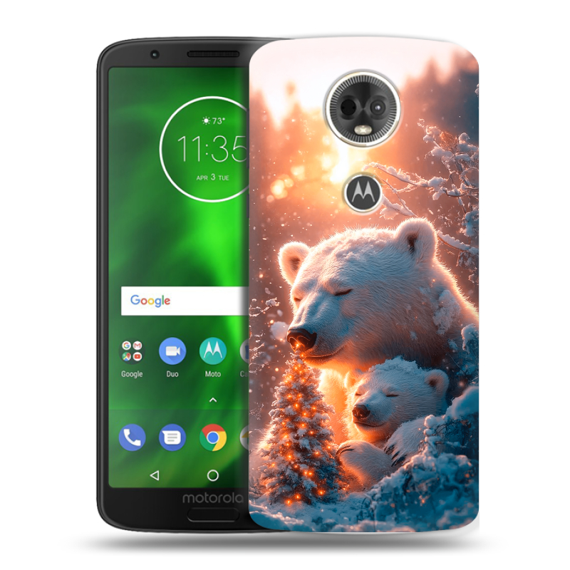 Силиконовый чехол на Motorola Moto E5 Plus с принтом Новый год Силиконовый чехол на Motorola Moto E5 Plus с принтом Новый год