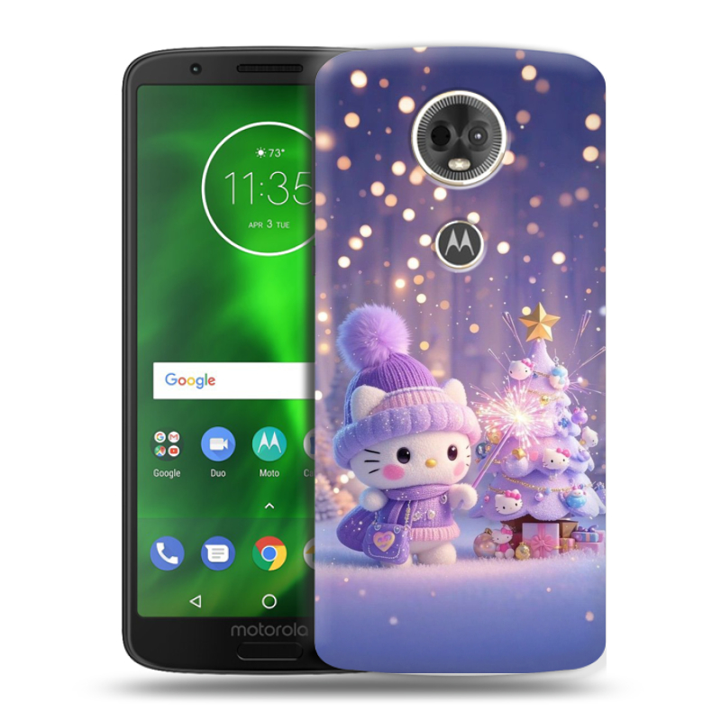 Силиконовый чехол на Motorola Moto E5 Plus с принтом Новый год Силиконовый чехол на Motorola Moto E5 Plus с принтом Новый год
