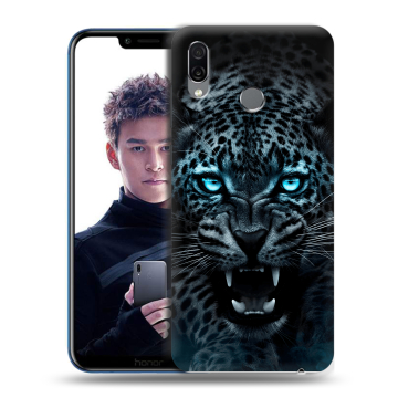 Силиконовый чехол на Huawei Honor Play с принтом Темный леопард Силиконовый чехол на Huawei Honor Play с принтом Темный леопард