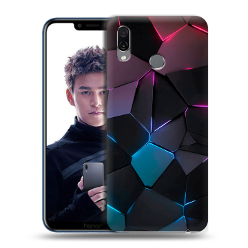 Силиконовый чехол на Huawei Honor Play с принтом Геометрия неона Силиконовый чехол на Huawei Honor Play с принтом Геометрия неона