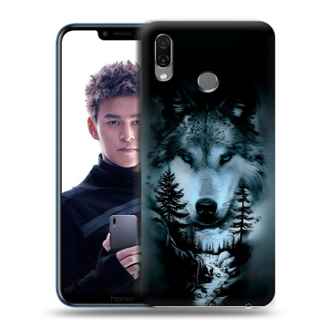 Силиконовый чехол на Huawei Honor Play с принтом Лесной волк Силиконовый чехол на Huawei Honor Play с принтом Лесной волк
