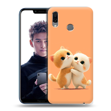 Силиконовый чехол на Huawei Honor Play с принтом Милые котики Силиконовый чехол на Huawei Honor Play с принтом Милые котики