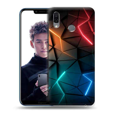 Силиконовый чехол на Huawei Honor Play с принтом Абстракция неон Силиконовый чехол на Huawei Honor Play с принтом Абстракция неон