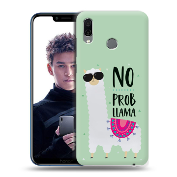 Силиконовый чехол на Huawei Honor Play с принтом Лама Силиконовый чехол на Huawei Honor Play с принтом Лама