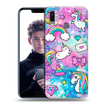 Силиконовый чехол на Huawei Honor Play с принтом Единороги