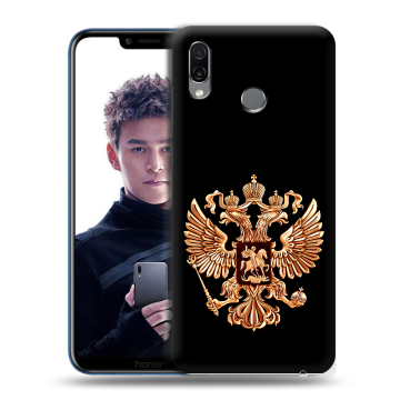 Силиконовый чехол на Huawei Honor Play с принтом Герб России золотой Силиконовый чехол на Huawei Honor Play с принтом Герб России золотой