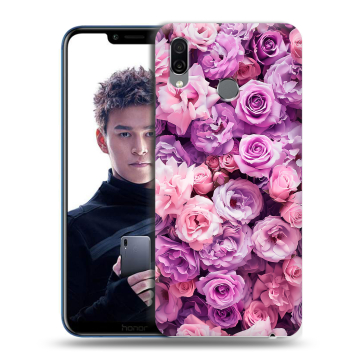 Силиконовый чехол на Huawei Honor Play с принтом лавандовые розы Силиконовый чехол на Huawei Honor Play с принтом лавандовые розы