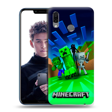 Силиконовый чехол на Huawei Honor Play с принтом Майнкрафт Силиконовый чехол на Huawei Honor Play с принтом Майнкрафт