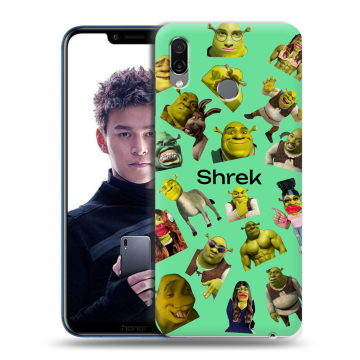 Силиконовый чехол на Huawei Honor Play с принтом Шрек Shrek Силиконовый чехол на Huawei Honor Play с принтом Шрек Shrek