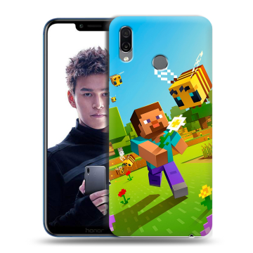 Силиконовый чехол на Huawei Honor Play с принтом Майнкрафт Minecraft
