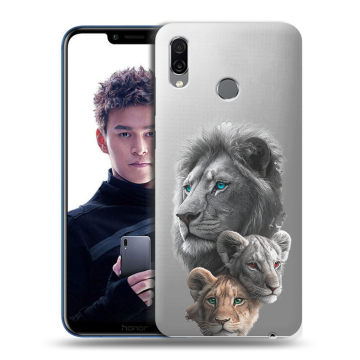 Силиконовый чехол на Huawei Honor Play с принтом Львы Силиконовый чехол на Huawei Honor Play с принтом Львы