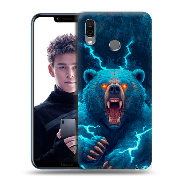 Силиконовый чехол на Huawei Honor Play с принтом Медведь Силиконовый чехол на Huawei Honor Play с принтом Медведь