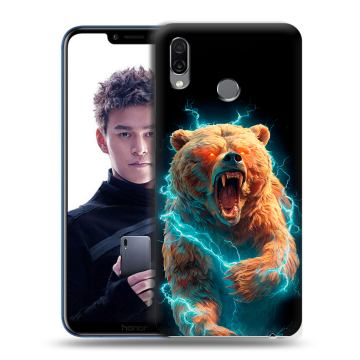 Силиконовый чехол на Huawei Honor Play с принтом Медведь Силиконовый чехол на Huawei Honor Play с принтом Медведь