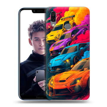 Силиконовый чехол на Huawei Honor Play с принтом Тачки Силиконовый чехол на Huawei Honor Play с принтом Тачки
