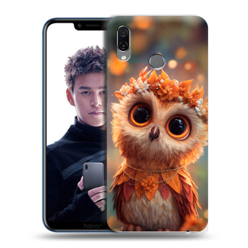 Силиконовый чехол на Huawei Honor Play с принтом Милая сова Силиконовый чехол на Huawei Honor Play с принтом Милая сова