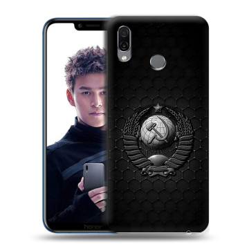 Силиконовый чехол на Huawei Honor Play с принтом Герб Флаг СССР
