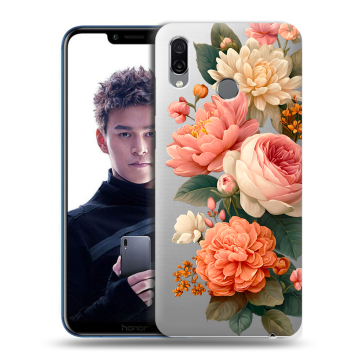 Силиконовый чехол на Huawei Honor Play с принтом цветы Силиконовый чехол на Huawei Honor Play с принтом цветы