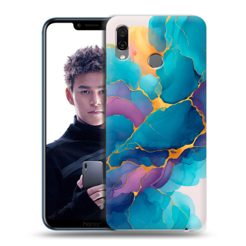 Силиконовый чехол на Huawei Honor Play с принтом Мрамор блестки Силиконовый чехол на Huawei Honor Play с принтом Мрамор блестки