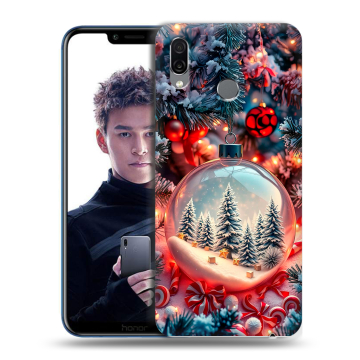 Силиконовый чехол на Huawei Honor Play с принтом Новый год Силиконовый чехол на Huawei Honor Play с принтом Новый год