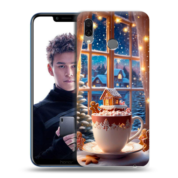 Силиконовый чехол на Huawei Honor Play с принтом Новый год Силиконовый чехол на Huawei Honor Play с принтом Новый год