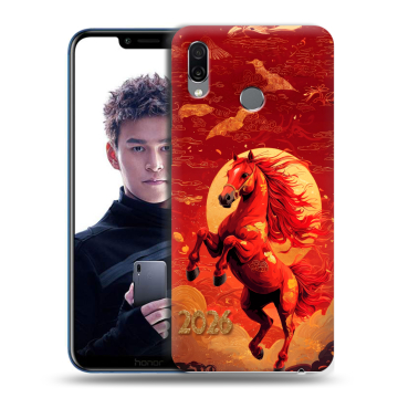 Силиконовый чехол на Huawei Honor Play с принтом Новый год Силиконовый чехол на Huawei Honor Play с принтом Новый год