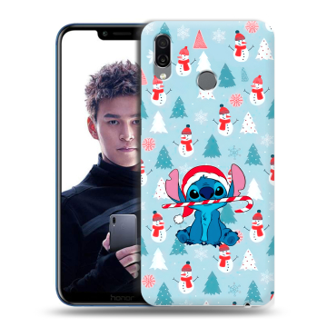 Силиконовый чехол на Huawei Honor Play с принтом Стич Новый год