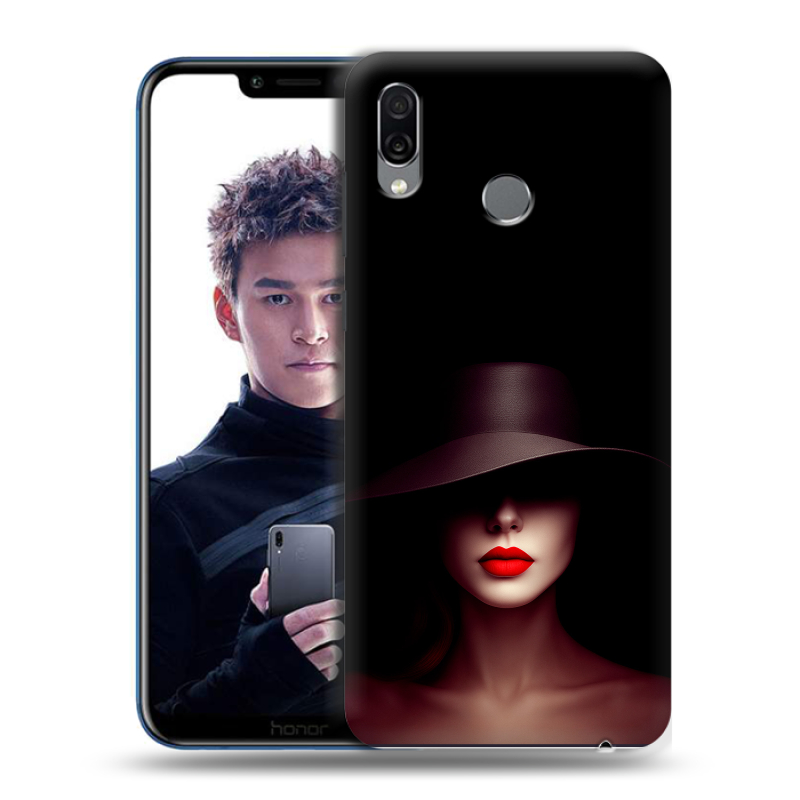 Силиконовый чехол на Huawei Honor Play с принтом Девушка в шляпе Силиконовый чехол на Huawei Honor Play с принтом Девушка в шляпе