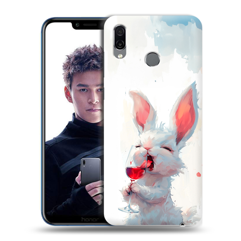 Силиконовый чехол на Huawei Honor Play с принтом кролик зайчик Силиконовый чехол на Huawei Honor Play с принтом кролик зайчик