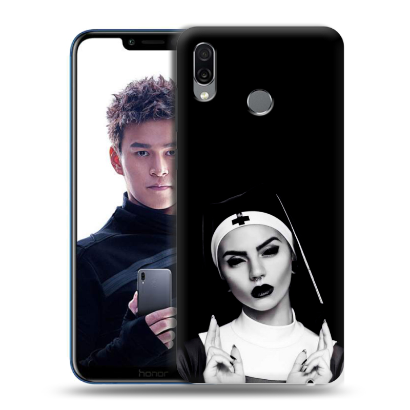 Силиконовый чехол на Huawei Honor Play с принтом монашка Силиконовый чехол на Huawei Honor Play с принтом монашка