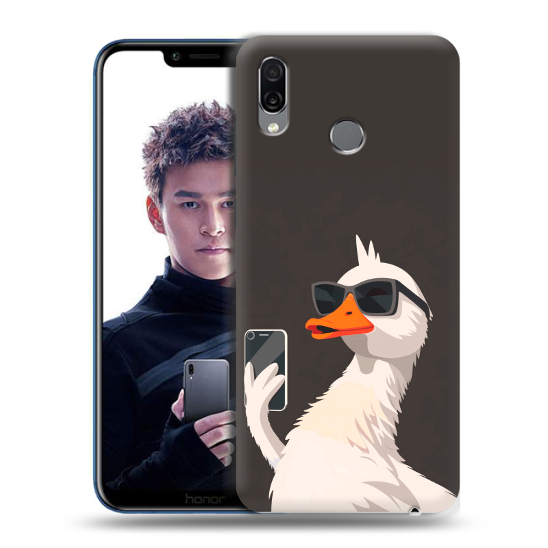 Силиконовый чехол на Huawei Honor Play с принтом утка в очках Силиконовый чехол на Huawei Honor Play с принтом утка в очках