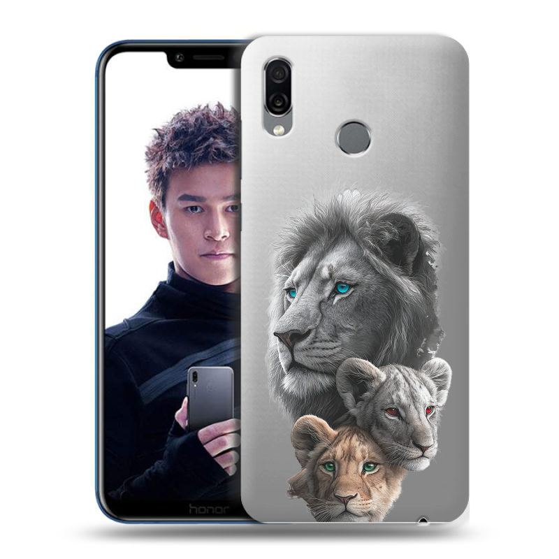 Силиконовый чехол на Huawei Honor Play с принтом Львы Силиконовый чехол на Huawei Honor Play с принтом Львы