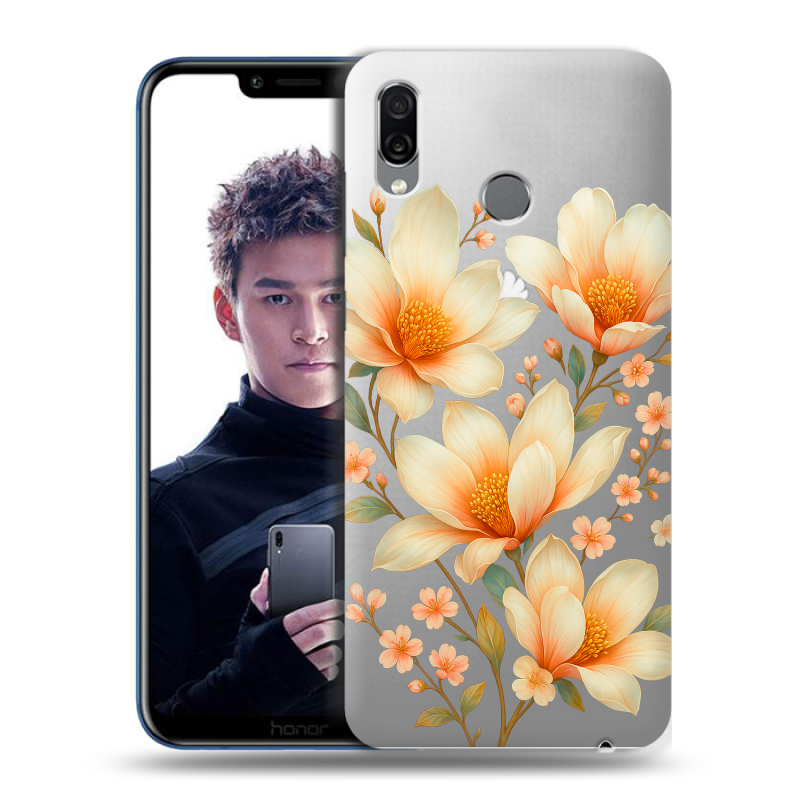 Силиконовый чехол на Huawei Honor Play с принтом Цветы Силиконовый чехол на Huawei Honor Play с принтом Цветы