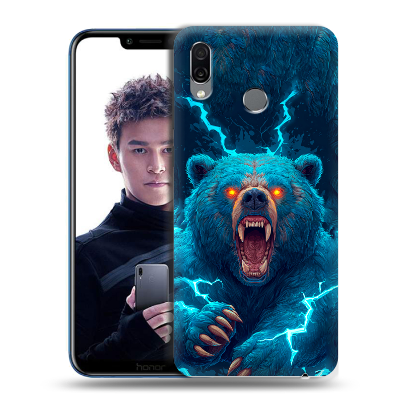 Силиконовый чехол на Huawei Honor Play с принтом Медведь Силиконовый чехол на Huawei Honor Play с принтом Медведь