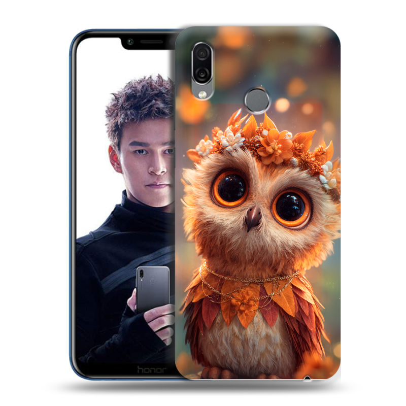 Силиконовый чехол на Huawei Honor Play с принтом Милая сова Силиконовый чехол на Huawei Honor Play с принтом Милая сова