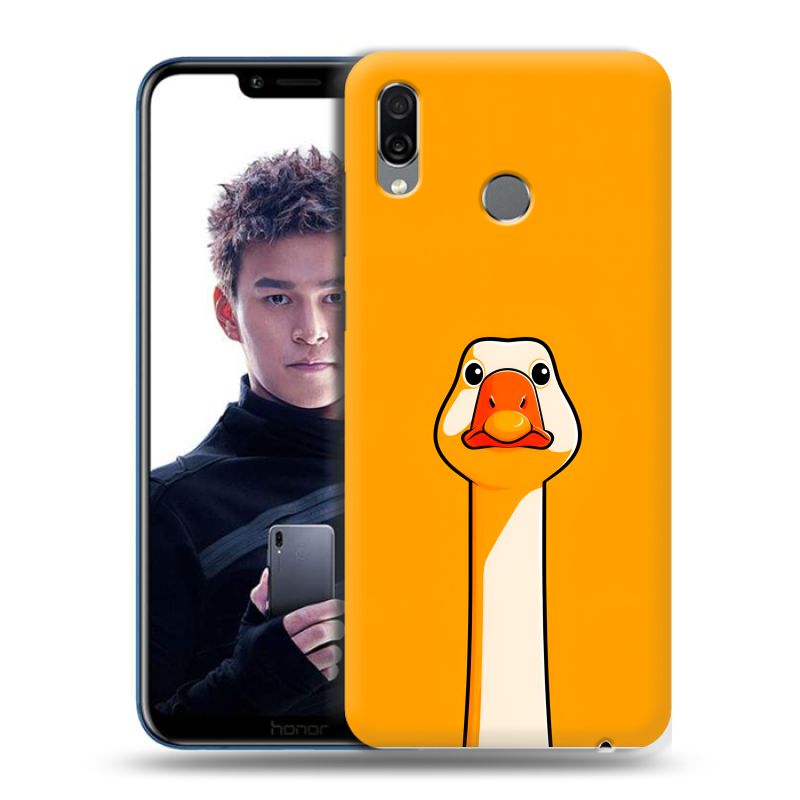 Силиконовый чехол на Huawei Honor Play с принтом Смешная утка Силиконовый чехол на Huawei Honor Play с принтом Смешная утка