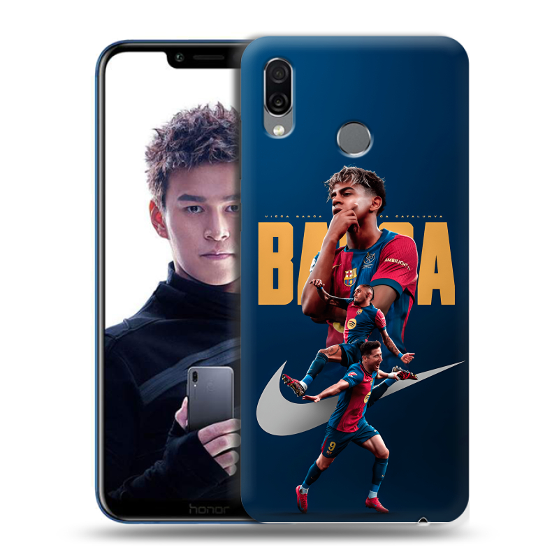 Силиконовый чехол на Huawei Honor Play с принтом Барселона Barca Yamal Силиконовый чехол на Huawei Honor Play с принтом Барселона Barca Yamal