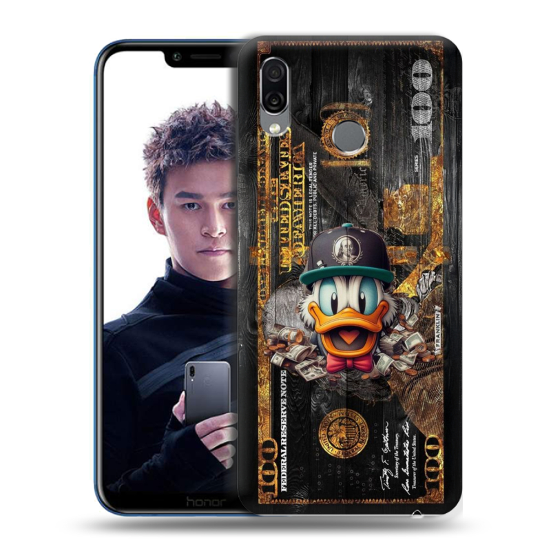 Силиконовый чехол на Huawei Honor Play с принтом Дональд Дак Доллар Силиконовый чехол на Huawei Honor Play с принтом Дональд Дак Доллар