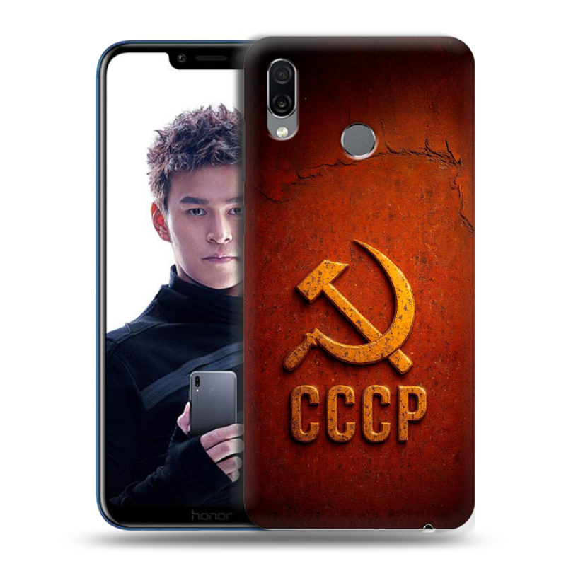Силиконовый чехол на Huawei Honor Play с принтом Флаг Герб СССР Силиконовый чехол на Huawei Honor Play с принтом Флаг Герб СССР