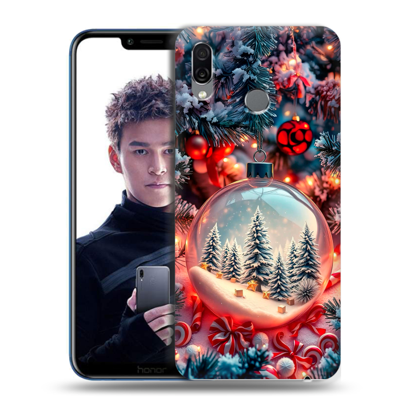 Силиконовый чехол на Huawei Honor Play с принтом Новый год Силиконовый чехол на Huawei Honor Play с принтом Новый год
