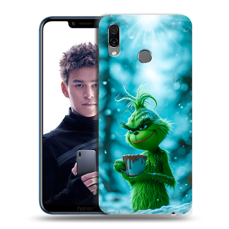 Силиконовый чехол на Huawei Honor Play с принтом Новый год гринч Силиконовый чехол на Huawei Honor Play с принтом Новый год гринч