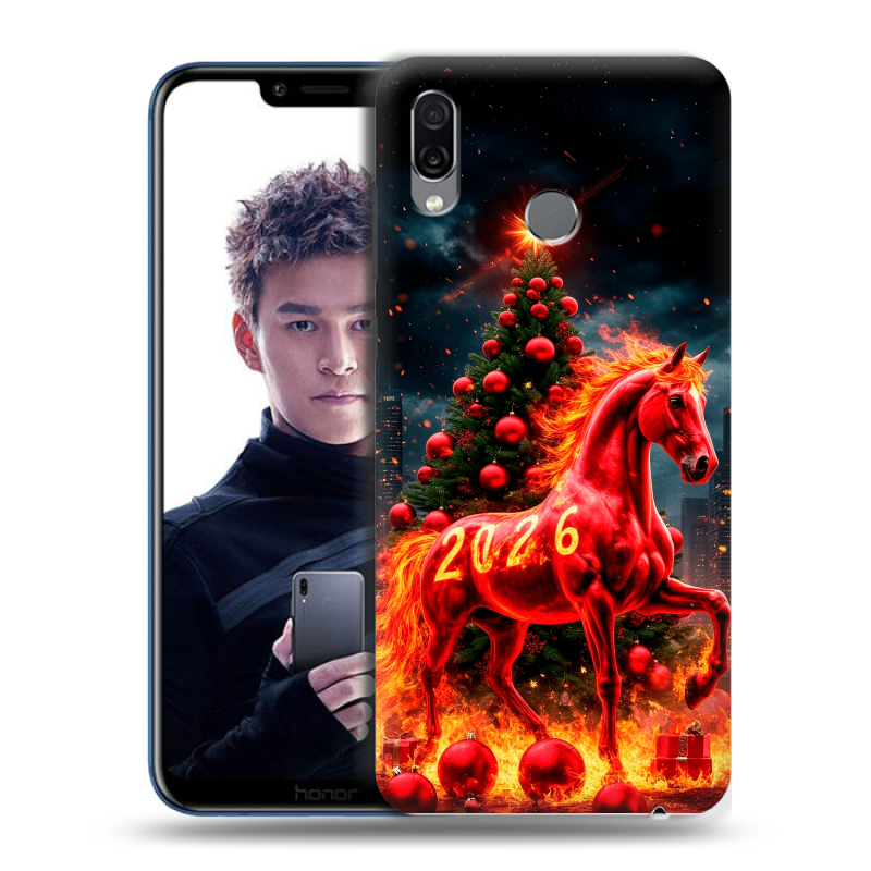 Силиконовый чехол на Huawei Honor Play с принтом Новый год Силиконовый чехол на Huawei Honor Play с принтом Новый год