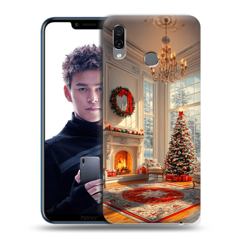 Силиконовый чехол на Huawei Honor Play с принтом Новый год Силиконовый чехол на Huawei Honor Play с принтом Новый год