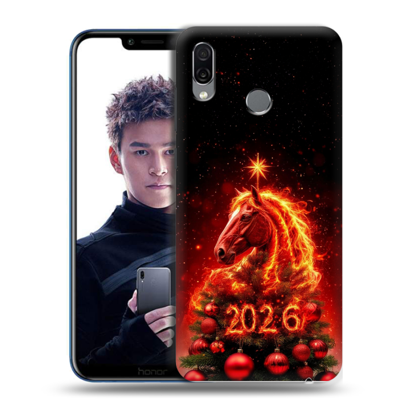 Силиконовый чехол на Huawei Honor Play с принтом Новый год Силиконовый чехол на Huawei Honor Play с принтом Новый год