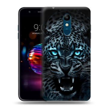 Силиконовый чехол на LG K11 Plus с принтом Темный леопард Силиконовый чехол на LG K11 Plus с принтом Темный леопард