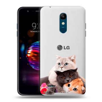 Силиконовый чехол на LG K11 Plus с принтом Кошки Силиконовый чехол на LG K11 Plus с принтом Кошки