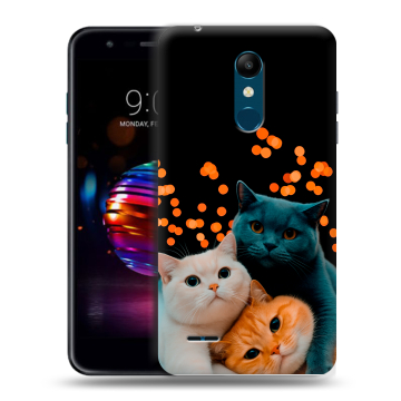 Силиконовый чехол на LG K11 Plus с принтом Кошки Силиконовый чехол на LG K11 Plus с принтом Кошки