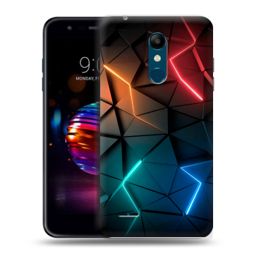 Силиконовый чехол на LG K11 Plus с принтом Абстракция неон