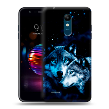 Силиконовый чехол на LG K11 Plus с принтом Волки Силиконовый чехол на LG K11 Plus с принтом Волки